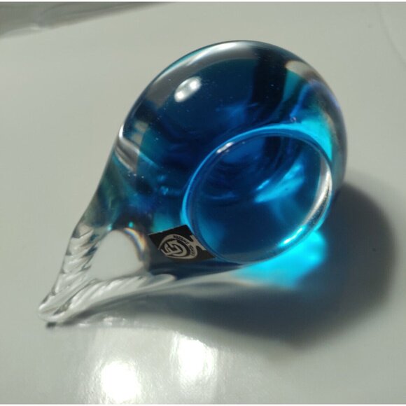 Vintage Swedish Bluebird of Happiness Handblown Art Glass Eneryda Sweden 4 1/2" - Picture 8 of 12